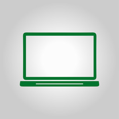 laptop icon. Flat design style. Laptop as a business tool.