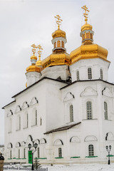 Fototapeta na wymiar Tyumen, Russia - January 4, 2007: Holy Trinity Monastery. Church of Saints Peter and Paul and Holy Trinity Cathedral