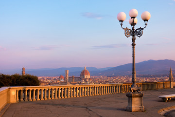 view of Florence at the sunrise time