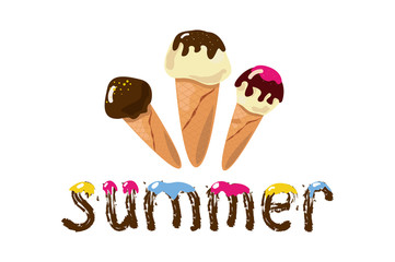 ice cream on a white background. Summer. vector illustration