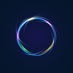 Glowing sci-fi HUD elements. Technology futuristic design, neon lights. Vector mystical background