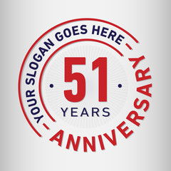 51 years anniversary logo template. Vector and illustration.