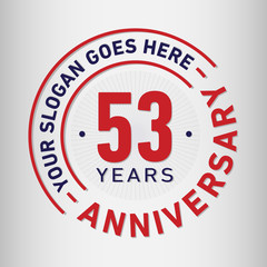 53 years anniversary logo template. Vector and illustration.