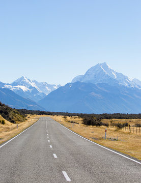 Route Richtung Mount Cook 