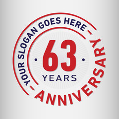 63 years anniversary logo template. Vector and illustration.