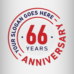 66 years anniversary logo template. Vector and illustration.