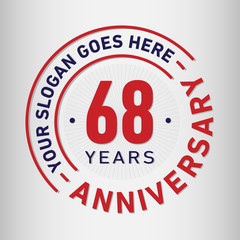 68 years anniversary logo template. Vector and illustration.
