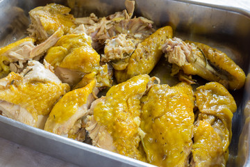 Chicken pieces cooked in the oven