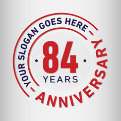 84 years anniversary logo template. Vector and illustration.