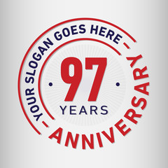 97 years anniversary logo template. Vector and illustration.