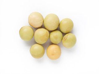 Japanese green soy bean seed on white isolated background