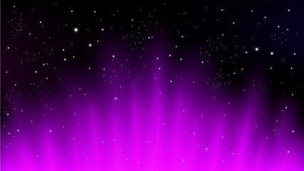 Violet rays rising on dark background, suitable for space concept, and other. Vector Illustration