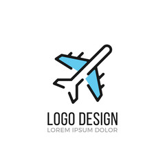 Airplane logo design concept. Plane icon. Vector logo
