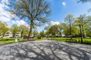 Wooster Square and Surrounding Historic District in New Haven Connecticut - obrazy, fototapety, plakaty
