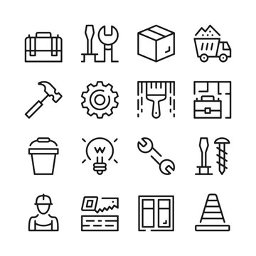 Home repair, work tools line icons set. Modern graphic design concepts, simple outline elements collection. Vector line icons