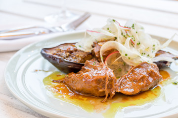 Slow-cooked beef