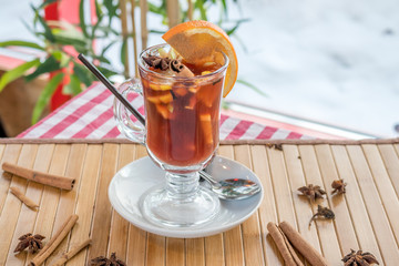 mulled wine with spices