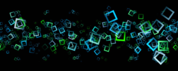 Fantastic abstract eco panorama background with square design objects