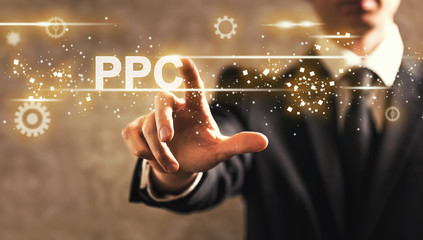 PPC text with businessman