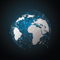 World map point, line, composition, representing the global, Global network connection,international meaning.