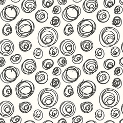 Spiral hand drawing simple seamless pattern