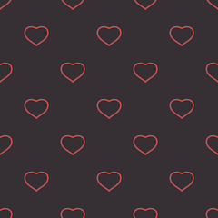 Hearts dark tender background seamless pattern