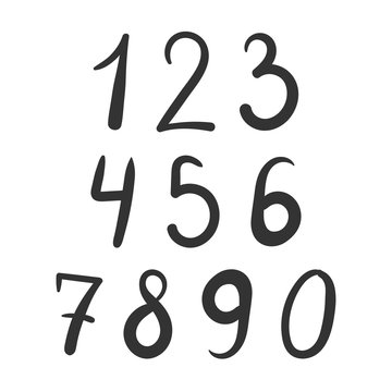 Bold number font hand drawn