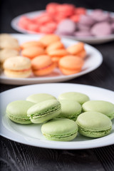 Colored French macaroons or macarons