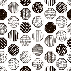 Seamless pattern with geometric figures.