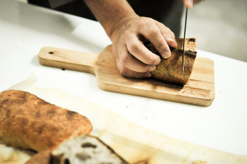 Mixed rye-wheat whole grain homemade sourdough bread