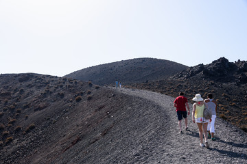 walking on the volcanic island