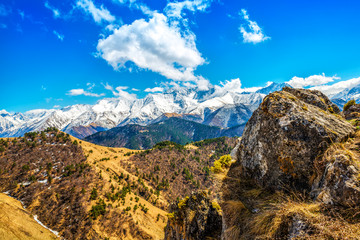 beautiful mountain landscape of Caucasus, Russia, Republic Ingushetia