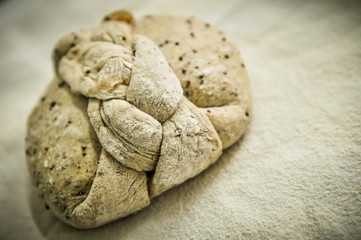 Mixed rye-wheat whole grain homemade sourdough bread