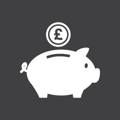 Piggy bank icon. Pictograph of moneybox. Flat design.