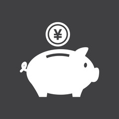 Piggy bank icon. Pictograph of moneybox. Flat design.