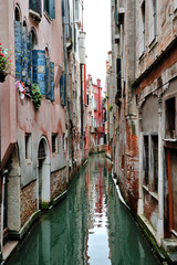 Fototapeta na wymiar Venice lagoon - day view of a canal, Venezia, Italy