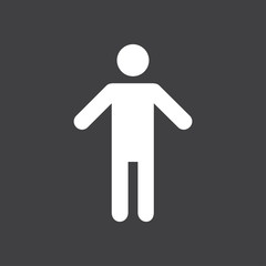 Human male sign icon. Male toilet. Flat style. A gender symbol is a pictogram used to represent either biological sex.