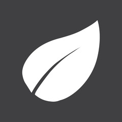 Leaf icon. Fresh natural product. Organic product symbol. Flat design style.