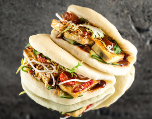 Bao bun, steamed sandwich, gua bao