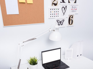 Modern home office notebook laptop computer
