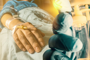Cancer patient and perfusion drip concept  cancer treatment 