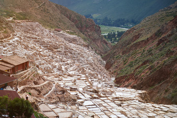 Fototapeta na wymiar Salt pool in sacred valley in Peru