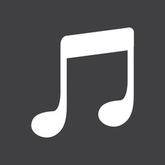 Music note icon. Character listening song. Flat design style.