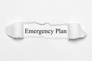 Emergency Plan on white torn paper