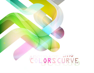 Translucent curve colors vector abstract wallpaper on a white background