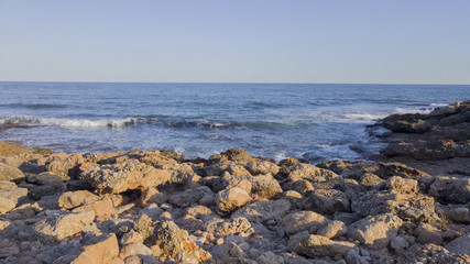 Fototapeta na wymiar The Mediterranean coast a sunny day in Alcocebre