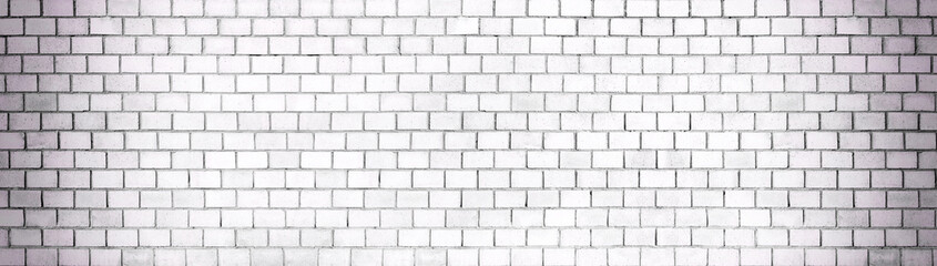 White brick wall background texture of stone blocks light, panorama