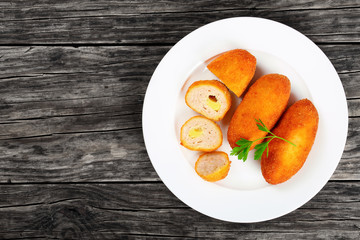 fried Chicken Cutlets on white plate