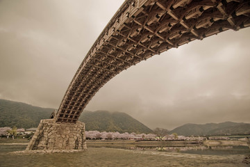 Kintai (Kintaikyo) Brücke mit Vintage-Farbe