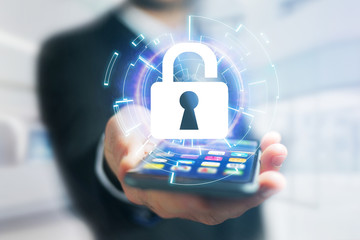 Security concept with a locker open on an internet application - technology concept © Production Perig